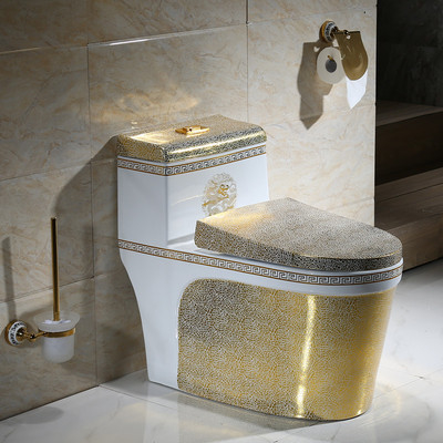 kopen Luxe badkamer gouden enkel stuk toiletpot keramisch sanitair online vervaardiging