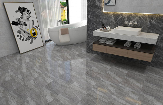 kopen Waterdicht Matt Glazen Marmeren Look Keramische Rustieke tegels Voor kantoor En 400x400mm vloertegels Grijz Voor slaapkamer online vervaardiging