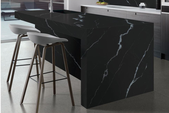 kopen Schramvastheid AAA Gesinterde steenplaten 800x2600x12mm Mat Phantom Zwart Groot tafelblad online vervaardiging