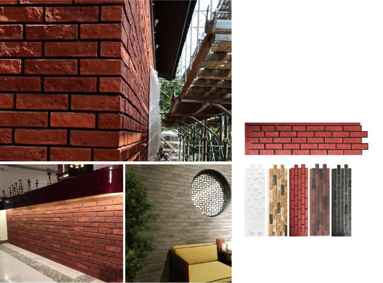 kopen Rood 1160x300x25mm PU gekweekte stenen baksteen antiek tegel online vervaardiging