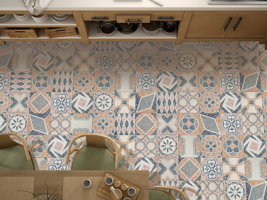 kopen 250x250mm Bruin Blauw Keramische Rustieke Tegel voor Vloer en Muur online vervaardiging