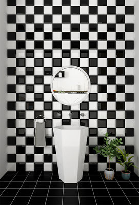 kopen Zwart Wit 152x152mm Glanzende Keramische Wandtegels voor Badkamer online vervaardiging