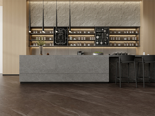 kopen Duurzame gesinterde stenen platen Grijs Voor woonkamer en eetkamer 1420x2700mm online vervaardiging