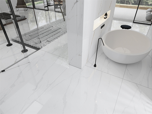 kopen Witte 1420x2700mm Carrara gepolijste gesinterde stenen platen voor badkamer online vervaardiging