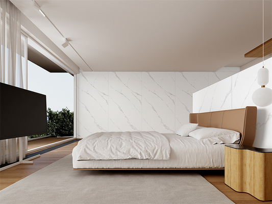 kopen AAA Grade Carrara Wit Gesinterd Steen Plaat 1420x2700mm Mat online vervaardiging