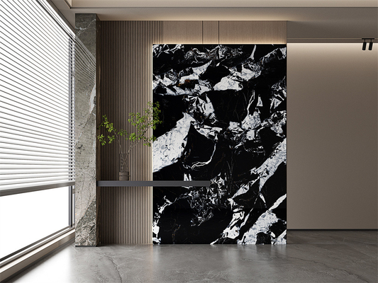 kopen 160x320cm Zwart Matt Gelast Porselein Gesinterd Steen Slab En Innerlijke Muur Porselein Rots Slabs Voor kantoor online vervaardiging