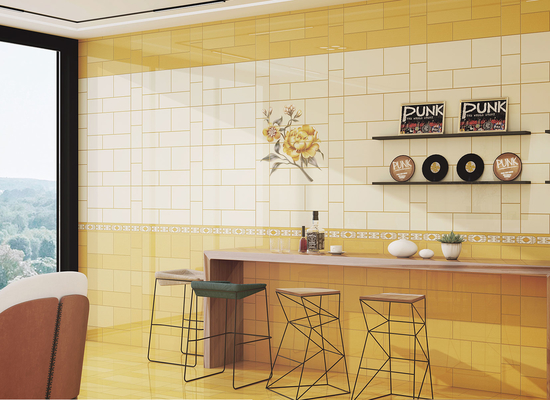 kopen Gele bakstenen tegels 30x60cm en anbacteriële glazen binnenmuur keramische tegels voor de keuken online vervaardiging
