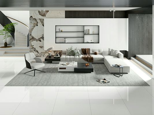 kopen Witte gepolijste porseleinen tegel 900x1800 mm voor binnenvloeren online vervaardiging