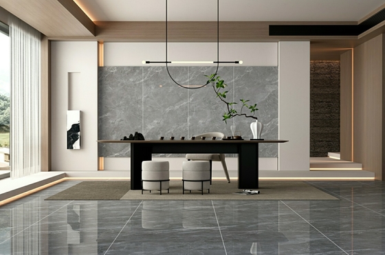 kopen Moderne W.A. 0,5% krasbestendige grijs binnenwand en vloer porselein geglazuurd gepolijst tegel 900x1800x9mm Voor inrichting en restaurant online vervaardiging