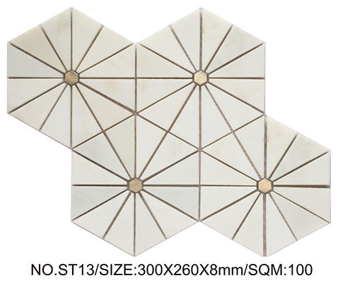 kopen Waterdicht beige 300x260mm natuursteenmozaïek voor bouw en zwembad online vervaardiging