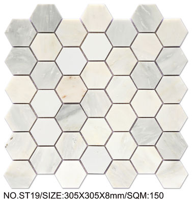 kopen Vlekbestendige Zeshoek 300x300mm Natuursteen Mozaïek Voor Projecten En Hotels online vervaardiging