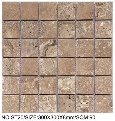kopen Antislip Vierkante Bruine 300x300mm Natuursteen Mozaïek Voor Woonkamer en Slaapkamer online vervaardiging
