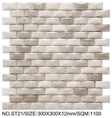 kopen Waterdicht en anti-slip beige 300x300mm natuursteen mozaïek voor decoratie en bouw online vervaardiging