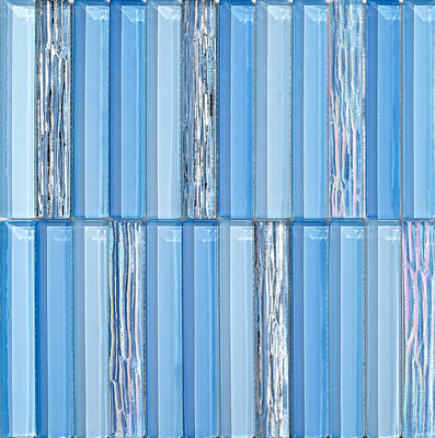 kopen Decoratieve blauwe glazen mozaïeken van 300x300 mm Voor hotels en projecten slijtvastheid online vervaardiging