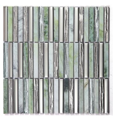 kopen Groene Stijlvolle 282x294mm Interieur Muur Natuursteen Mozaïeken Voor Slaapkamer en Zwembad online vervaardiging