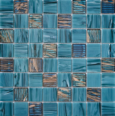 kopen Blauw slijtagebestendige 304x304mm Inwendige wand glas zwembad mozaïeken voor woonkamer en project online vervaardiging