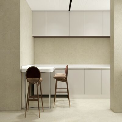 kopen Waterdichte en antibacteriële 600x1200mm Khaki porseleinen tegels Mat met vormoppervlak binnenvloertegels voor slaapkamer en kantoor online vervaardiging