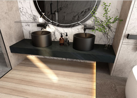 kopen Zwarte Bureau Gesinterde Steenplakken 800x2600mm het Decor van de Kastoppervlakte online vervaardiging
