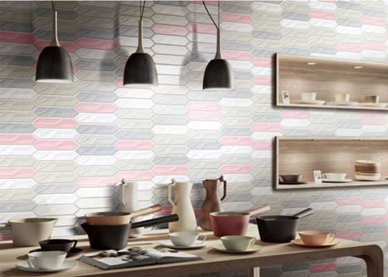 kopen 75x300mm Picket Ripple Keramische wandtegel - Glanzend Modern 3D Inkjet online vervaardiging