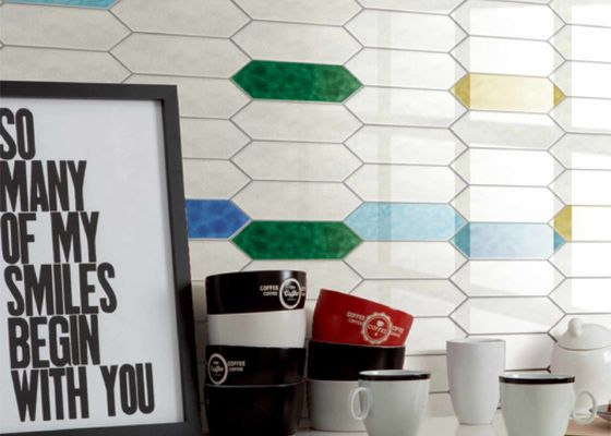 kopen Glanzende 3D inkjet keramische wandtegels 75x300mm Modern Design online vervaardiging