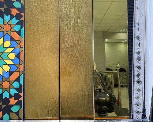 kopen Goud houten textuur porseleinen vloertegels 150x900mm online vervaardiging