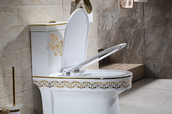Toilet uit één stuk met gouden patroontextuur 3 jaar garantie