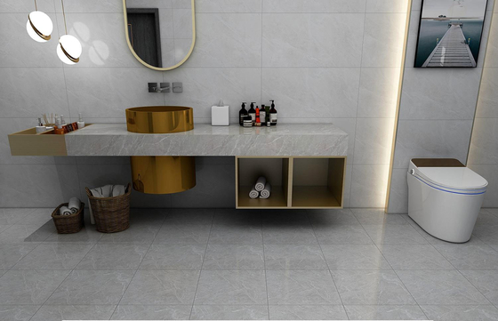 Niet-slip marmeren look mat geglazuurde keramische rustieke tegels voor badkamer en grijs 400x400mm vloertegels voor woonkamer