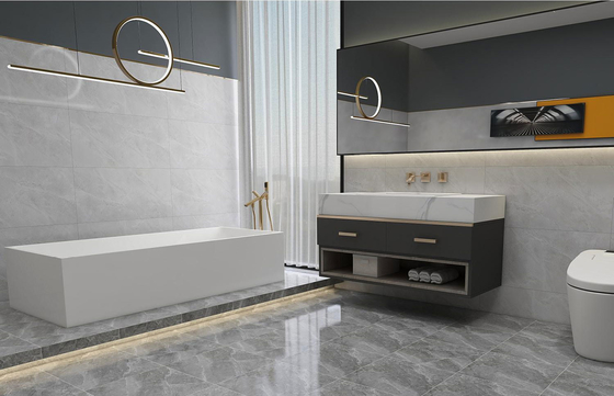 Marmeren Look Grijs Indoor Keramische Rustieke tegel 400x400mm Voor Eetkamer En Duurzame vloeren Voor Balkon