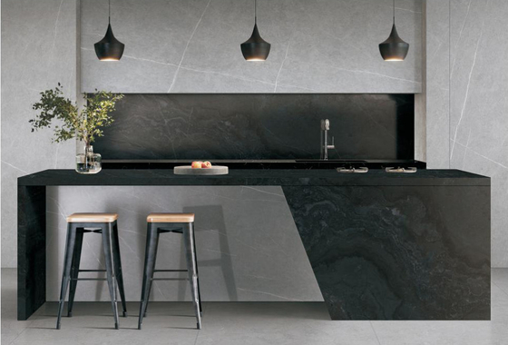 1600x3200x12mm Luxe gesinterde stenen platen Woonkamer Matt vloertegels Galaxy Grijs achtergrondwand