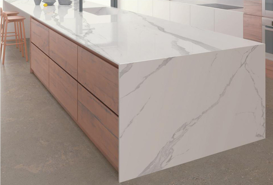 Firebrick 80x260cm Gesinterde stenen platen Wolk Witte achtergrond Muur Keuken Bureautop Matte 12mm