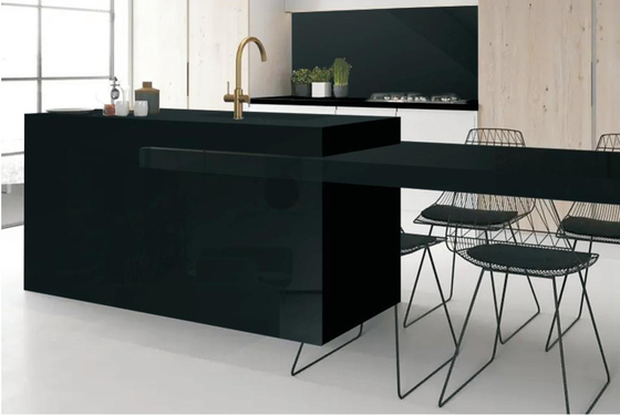 Zuiver Zwarte Gesinterde Steenplaat 1600x3200mm Ruwe Matte Zuurresistent