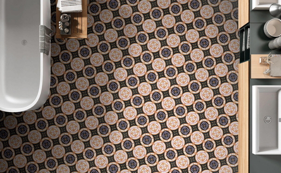 Zwart en oranje 250x250mm wandtegel voor badkamer en prachtige keramische rustieke tegels voor woonkamer