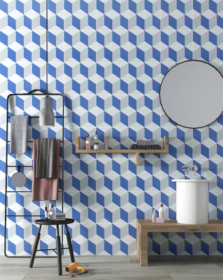 Blauw en wit Vintage Geometrische Keramische Rustieke Tegel Voor Hotel En Duurzame 200x200mm vloertegel Voor Keuken