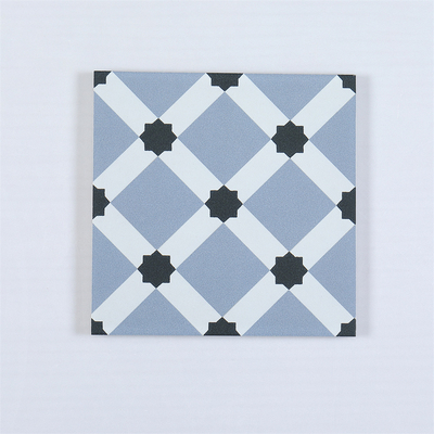 Blauwe keramische rustieke tegel 20x20 cm klei binnenvloer