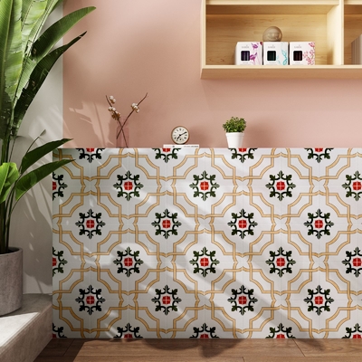 Lichtgeel en groen 200x200 mm Duurzaam en van vuursteen Keramische rustieke tegels voor badkamer en woonkamer