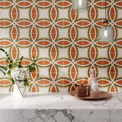 Geel niet-slip 200x200mm Muur en binnenvloer Keramische rustieke tegels voor eetkamer