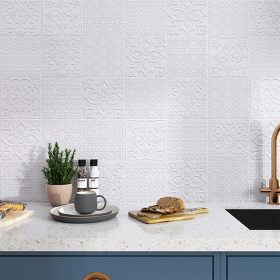 Prachtige witte keramische rustieke tegels 20x20 cm voor balkon en milieuvriendelijke wandtegels voor woonkamer 4 stijlen