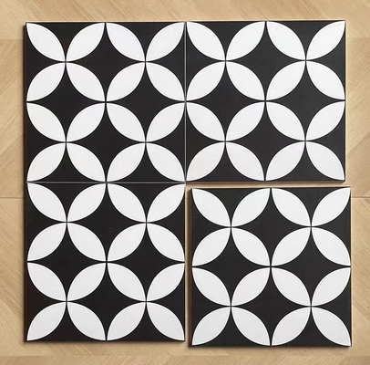 Zwart en wit 20x20 cm keramische rustieke tegels voor binnenvloeren en -muren