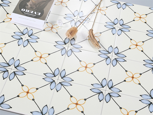 Beige 20x20cm waterdichte vloer van binnen Bloemen Keramische rustieke tegels voor badkamer en duurzame tegels voor keuken