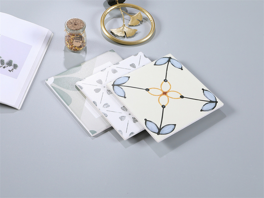 Beige en Blauwe 20x20cm Keramische Rustieke Tegel voor Binnenmuren