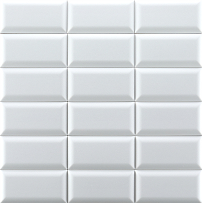 Wit gebovelde tegels 75x152 mm Glanzende keramische wand broodtegels voor badkamer en keuken