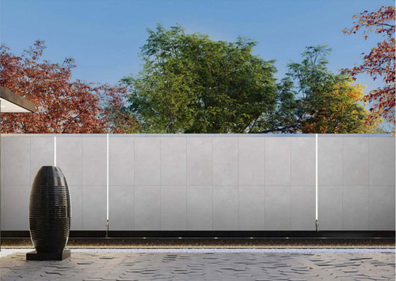 Schramvast 600x1200 mm Cement lichtgrijz buiten gordijnwand dikte tegel voor winkelcentrum