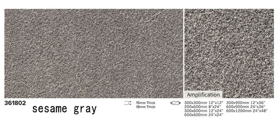 Duurzaam Zwart 1200x600x15mm Vlambare oppervlakte Buitenvloer Paving Tile Voor Hof