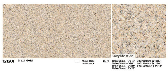 slijtvast 600x600x15mm Firebrick Geel Buitenste vloervloertegel Voor binnenplaats