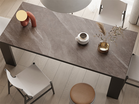 Anti-slip binnenvloer 1420x2700mm Grijze zandsteen mat gesinterd stenen plaat voor badkamer