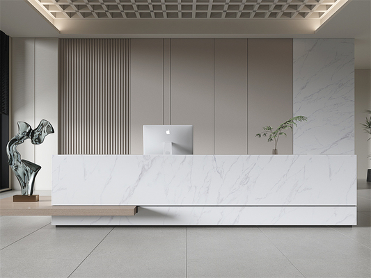 Moderne witte 1420x2700mm binnenvloer gesinterde stenen platen voor gebouwen en slaapkamers