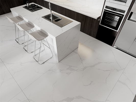 1420x2700mm Matt Wit Carrara Gesinterde Steenplaat Voor Huis