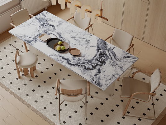 Decoratie 1600x3200mm Gepolijst geglazuurd porselein Gesinterd stenen plaat en binnenmuur Grote plaatjes voor eetkamer