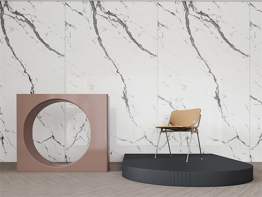 Carrara 1600x3200mm gepolijst geglazuurd porselein gesinterd stenen plaat voor villa ontwerp en project