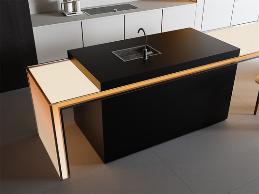 Zwarte mat gesinterde stenen plaat voor interieurhuisversiering 1600x3200mm